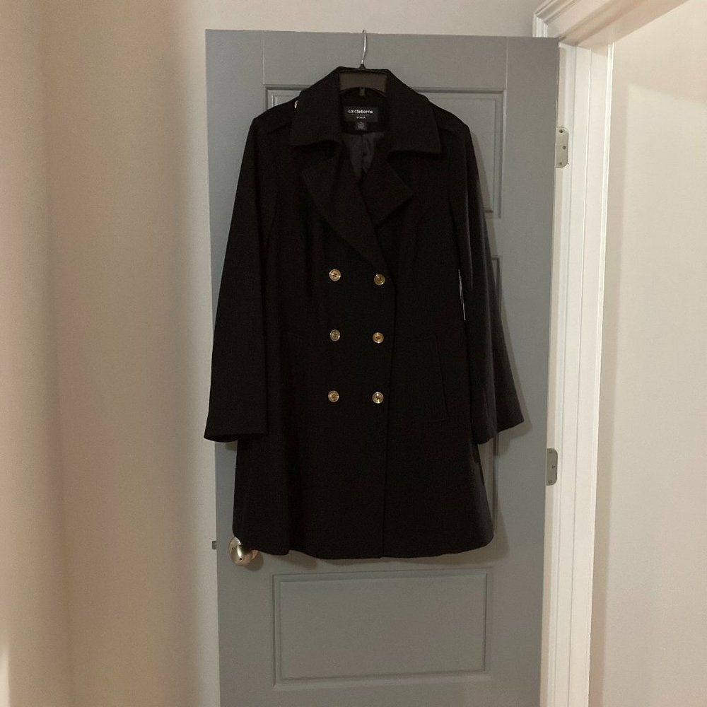 Liz Claiborne Women 1X Black Peacoat New with Tag (NWT)
